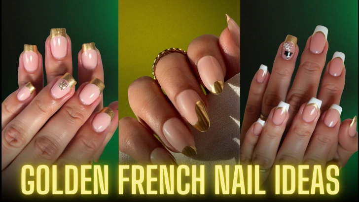 Gold French Tip Nail Designs