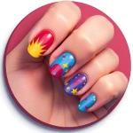 Colored Theme Nail Design Ideas