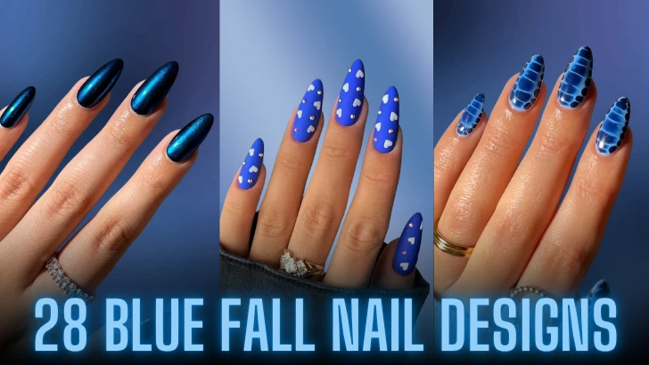 Fall Blue Nails