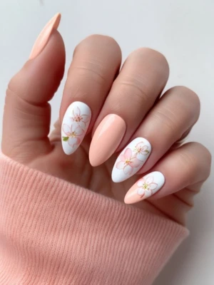 Peach & White