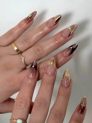 Golden Aura Nails