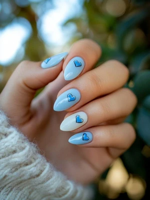 Heart Accent Nails