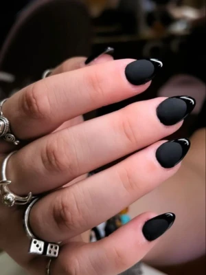 Matte Black French Tips