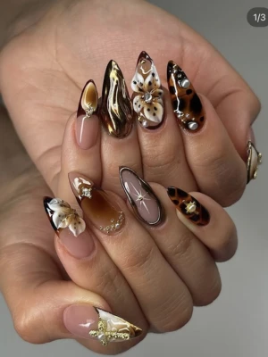 3D Autumn Mismatch Nails