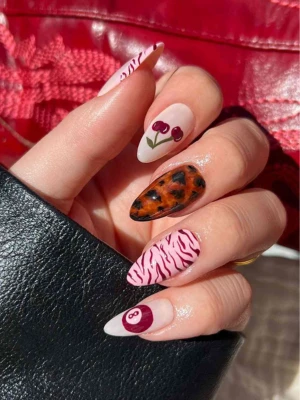Berry Mix-and-Match Nails