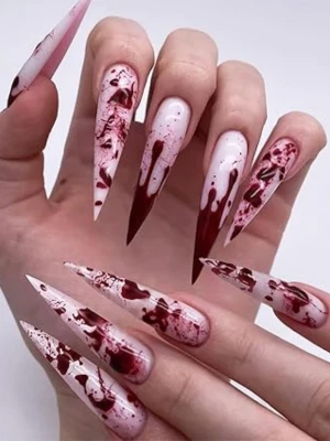 Blood-Splattered French Nails