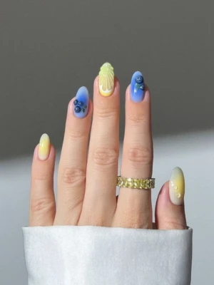 Blueberry Lemon Nail