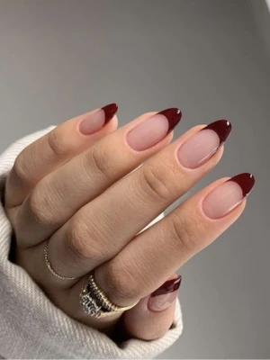 Bordeaux French Tips Nails