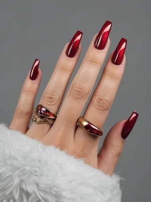 Burgundy Chrome Nail