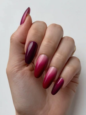 Burgundy Ombre Nail