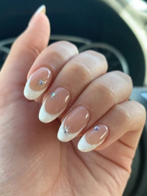 Chrome & Rhinestones Nails