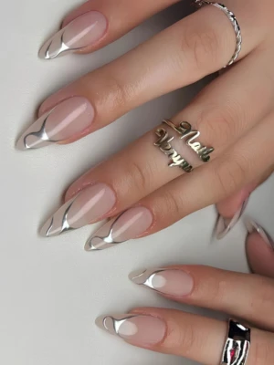 Chrome Swirls Nails