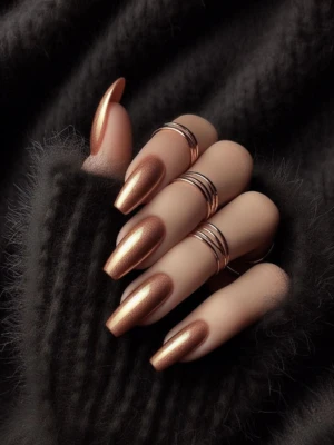 Copper Sparkle Nail