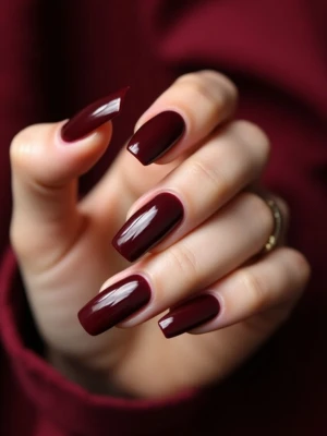 Deep Burgundy Nail