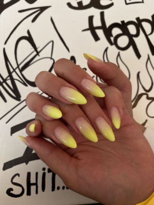 Dip-Dyed Yellow Nails