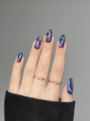 Galaxy Black Chrome Universe Nail