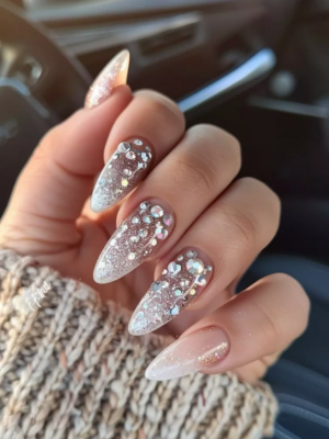 Glitzy Rhinestone Nails