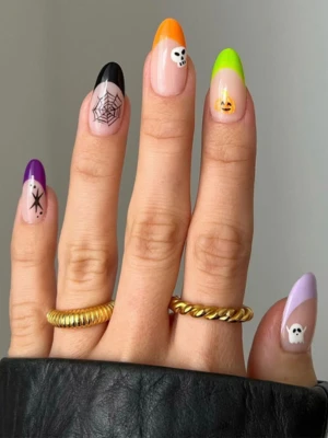 Halloween Skittle Nails