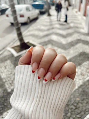Heart French Nails
