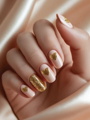 Heart of Gold Nails