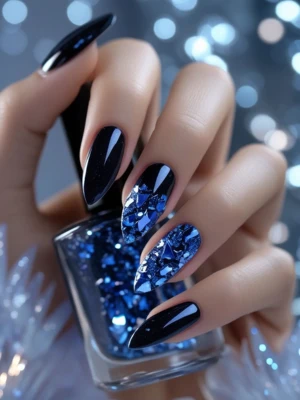 Icy Sapphire Nails