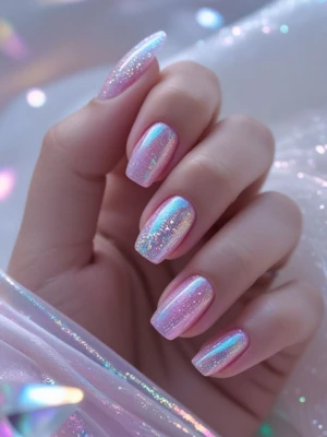 Iridescent Neutral Nails
