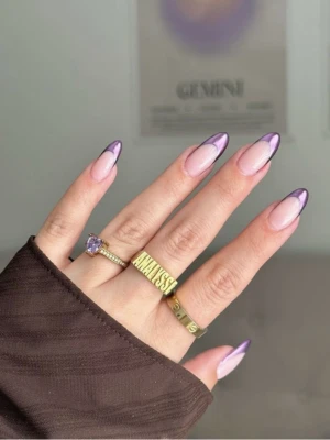 Latte Chrome French Tips Nails