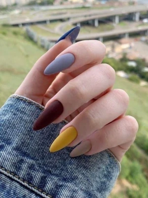 Matte Autumn Skittle Nails
