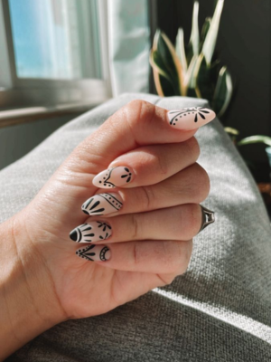 Negative Space Floral Nails