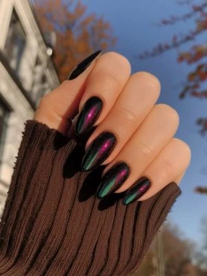  Night Sky Black Chrome Nail
