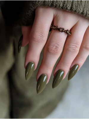 Olive Green Nail