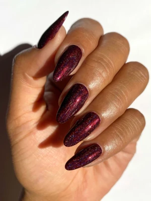 Oxblood Sparkly Nails