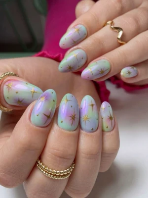Sapphic Sparkle Nails