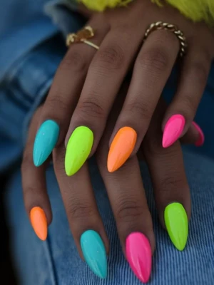Saturated Skittle Manicure