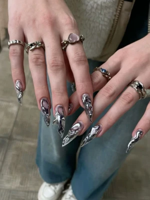 Sculptural Charm Nails