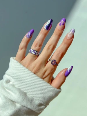 Sheer Purple Magic Nails