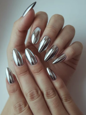 Silver Chrome Nail