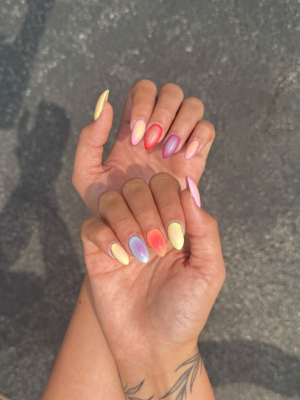 Skittle Aura Nails