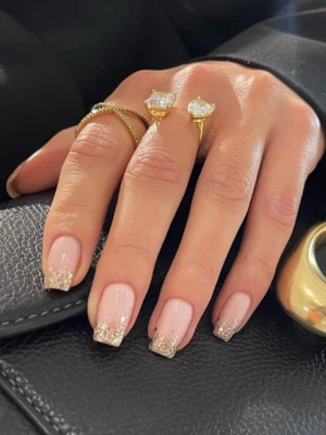 Sparkle Fade French Nails