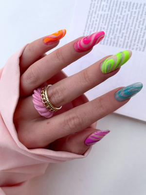 Summer Swirl Nails