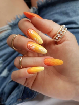 Sunset Ombre Autumn Nails