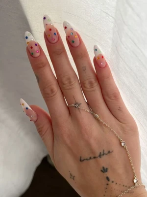 Tiny Gem French Nails