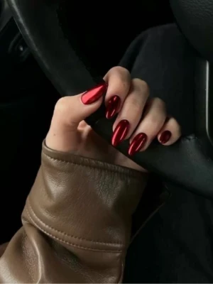 Burgundy Chrome Nail