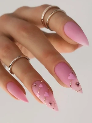 Frosted Pink Ombre Nail