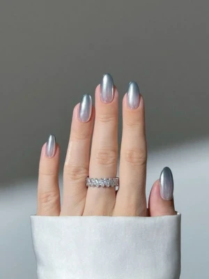 Gray with Shimmer Nail