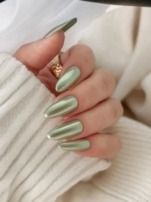 Light Olive Chrome Nail
