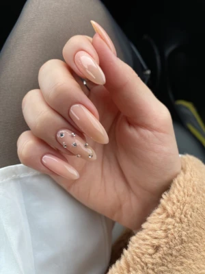 Neutrals with Crystals Nail