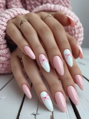 Pink & White Nail