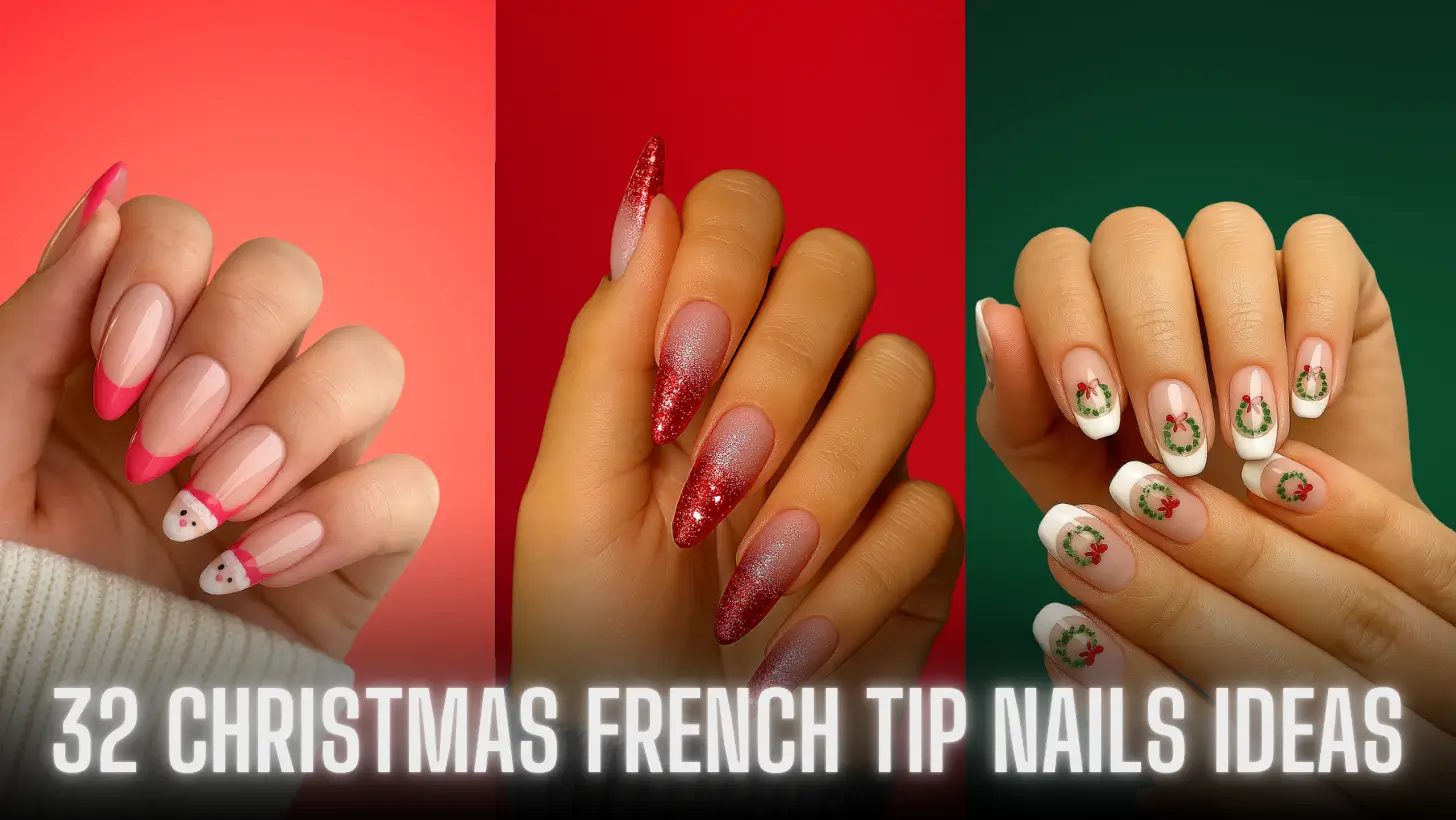 Christmas French Tip Nails Ideas