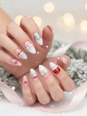 Christmas Gonk Nails